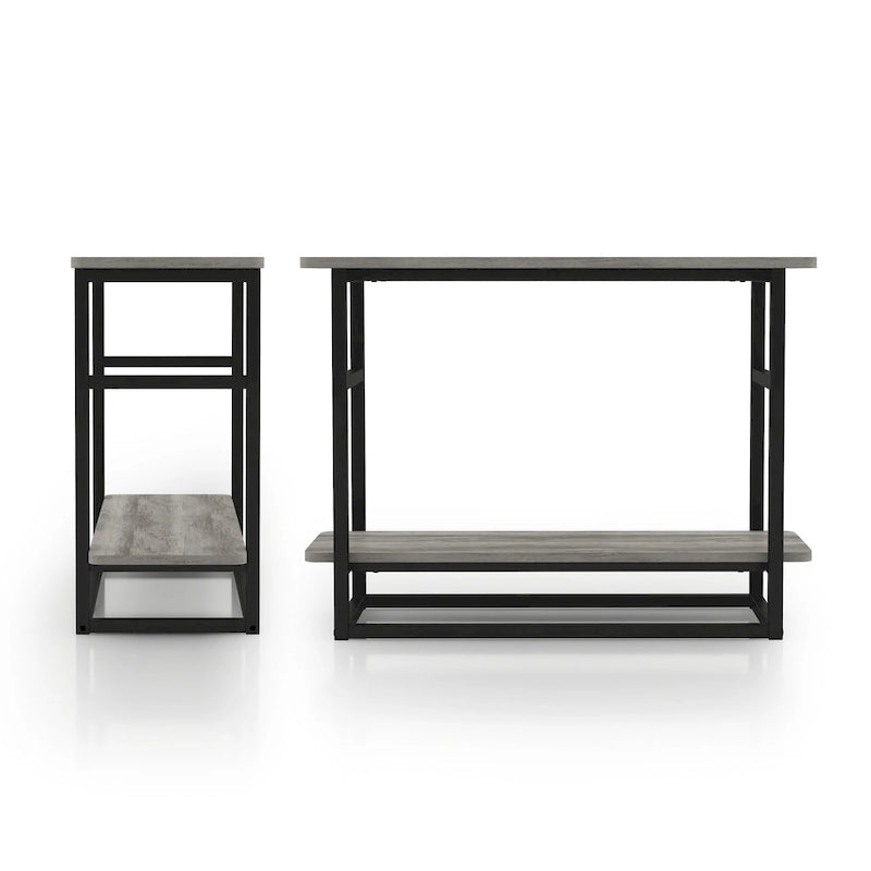 Table d'appoint longue Urban Oak de 81 cm avec étagère inférieure