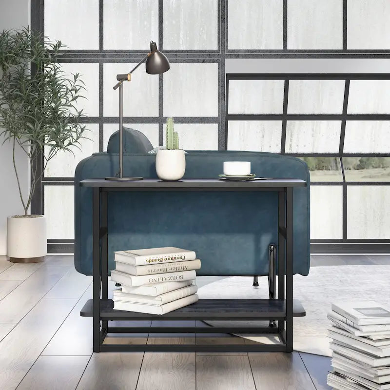 Table d'appoint longue Urban Oak de 81 cm avec étagère inférieure