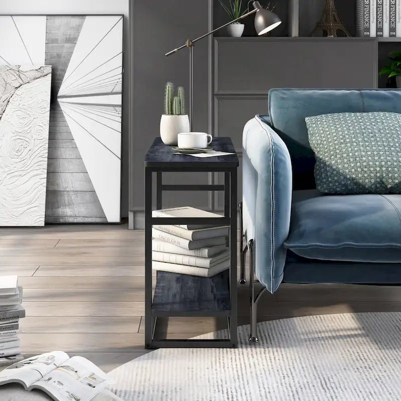 Table d'appoint longue Urban Oak de 81 cm avec étagère inférieure
