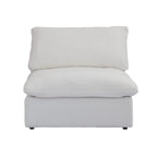 Canapé modulable en U 6 places en lin avec pouf, rembourré de duvet, grand confort, 160 pouces, combinaison libre