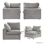 Canapé modulable en U 6 places en lin avec pouf, rembourré de duvet, grand confort, 160 pouces, combinaison libre