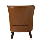 Fauteuil ergonomique moderne du milieu du siècle en cuir végétalien avec dossier ailé, lot de 2