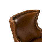 Fauteuil ergonomique moderne du milieu du siècle en cuir végétalien avec dossier ailé, lot de 2