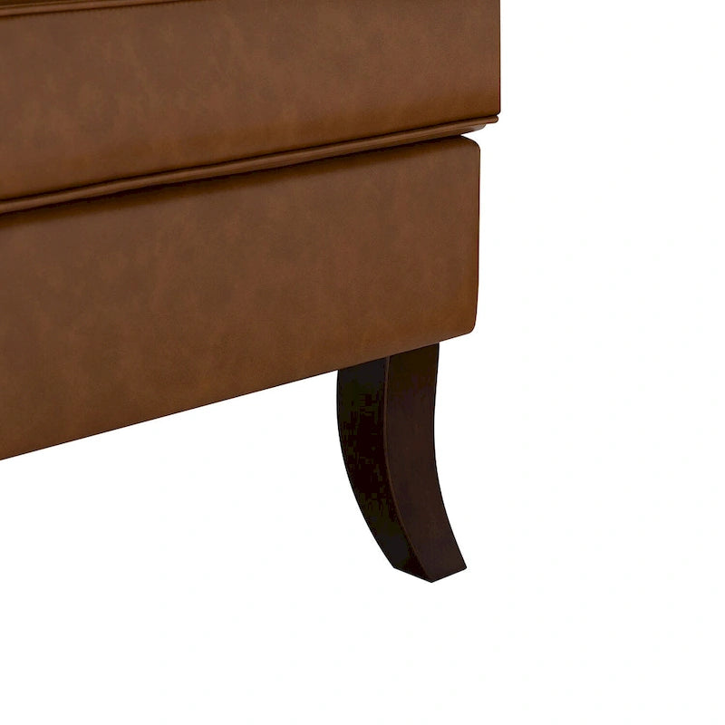 Fauteuil ergonomique moderne du milieu du siècle en cuir végétalien avec dossier ailé, lot de 2