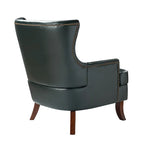 Fauteuil ergonomique moderne du milieu du siècle en cuir végétalien avec dossier ailé, lot de 2