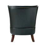 Fauteuil ergonomique moderne du milieu du siècle en cuir végétalien avec dossier ailé, lot de 2