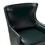 Fauteuil ergonomique moderne du milieu du siècle en cuir végétalien avec dossier ailé, lot de 2