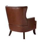 Fauteuil ergonomique moderne du milieu du siècle en cuir végétalien avec dossier ailé, lot de 2