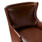 Fauteuil ergonomique moderne du milieu du siècle en cuir végétalien avec dossier ailé, lot de 2