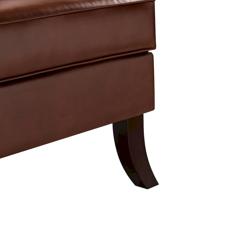Fauteuil ergonomique moderne du milieu du siècle en cuir végétalien avec dossier ailé, lot de 2