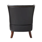 Fauteuil ergonomique moderne du milieu du siècle en cuir végétalien avec dossier ailé, lot de 2
