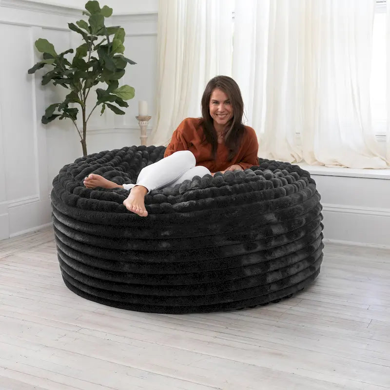 Pouf géant de 5 pieds avec housse amovible pour adultes