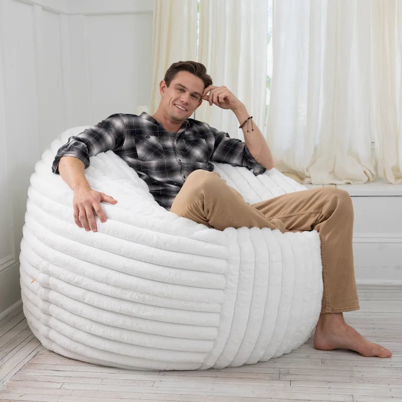 Pouf géant de 5 pieds avec housse amovible pour adultes