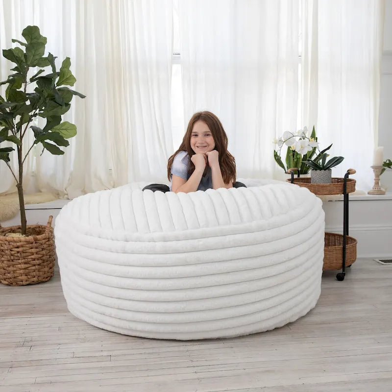 Pouf géant de 5 pieds avec housse amovible pour adultes