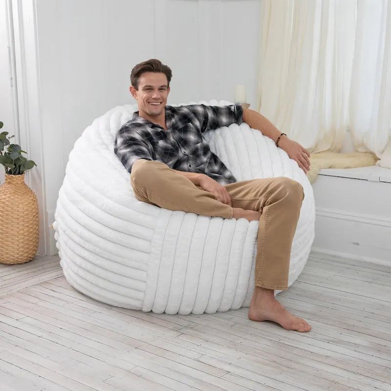 Pouf géant de 5 pieds avec housse amovible pour adultes