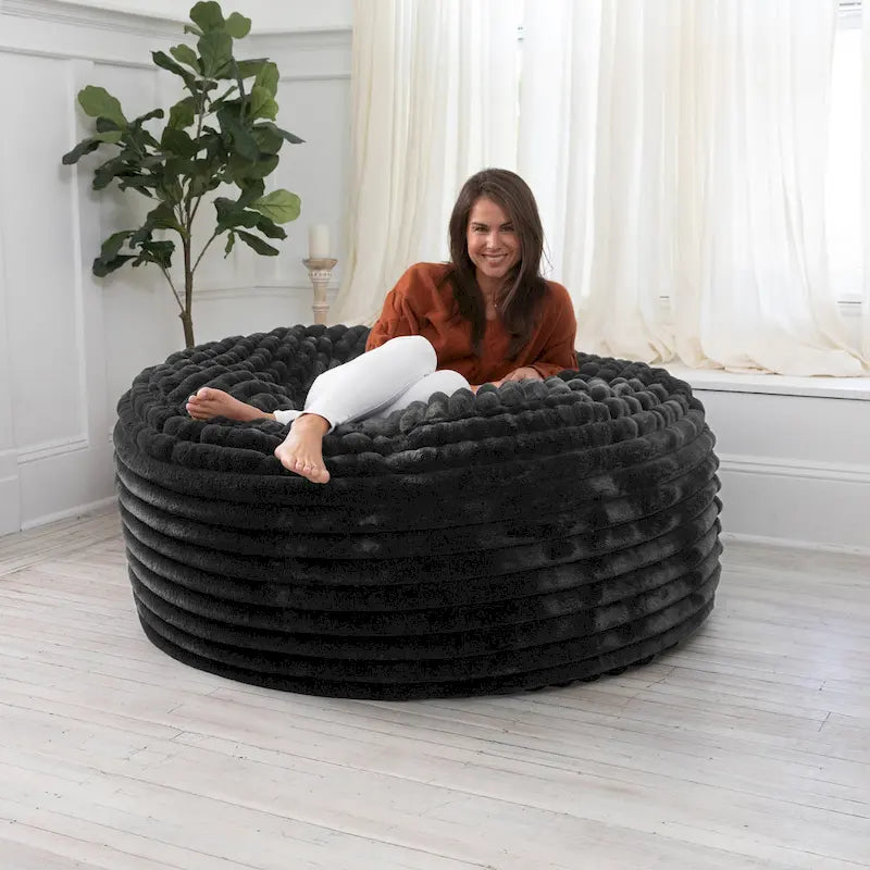 Pouf géant de 5 pieds avec housse amovible pour adultes