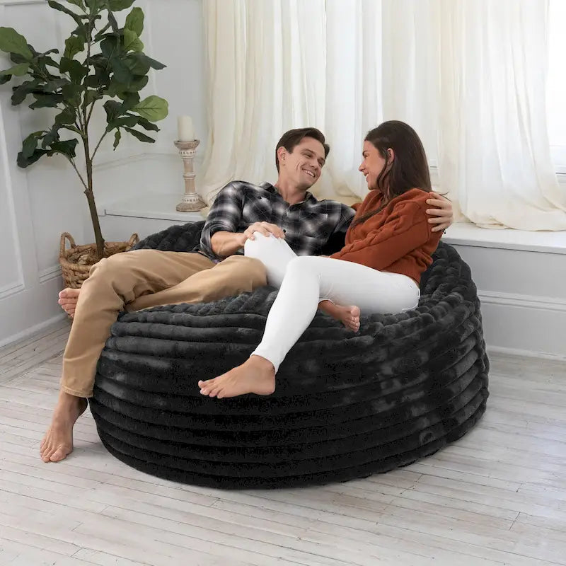 Pouf géant de 5 pieds avec housse amovible pour adultes
