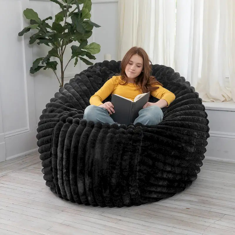 Pouf géant de 5 pieds avec housse amovible pour adultes
