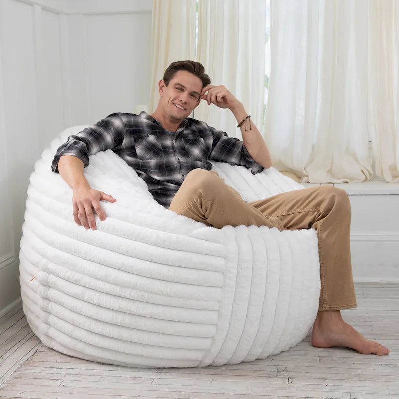 Pouf géant de 5 pieds avec housse amovible pour adultes
