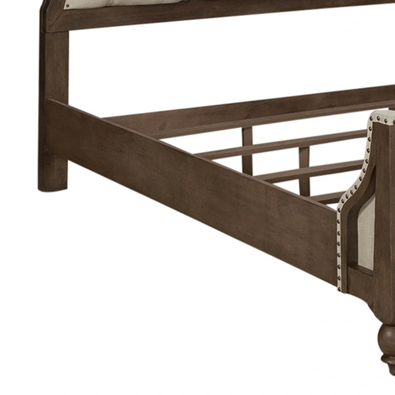 Lit king-size Americana Farmhouse Dusty Taupe avec baldaquin