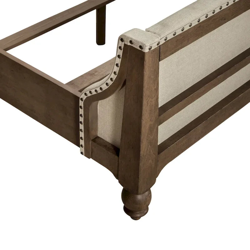 Lit king-size Americana Farmhouse Dusty Taupe avec baldaquin