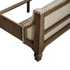 Lit king-size Americana Farmhouse Dusty Taupe avec baldaquin