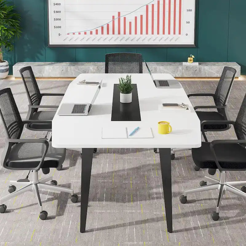 Table de conférence de 6 pieds, Table de réunion en forme de bateau
