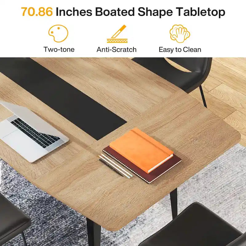 Table de conférence de 6 pieds, Table de réunion en forme de bateau