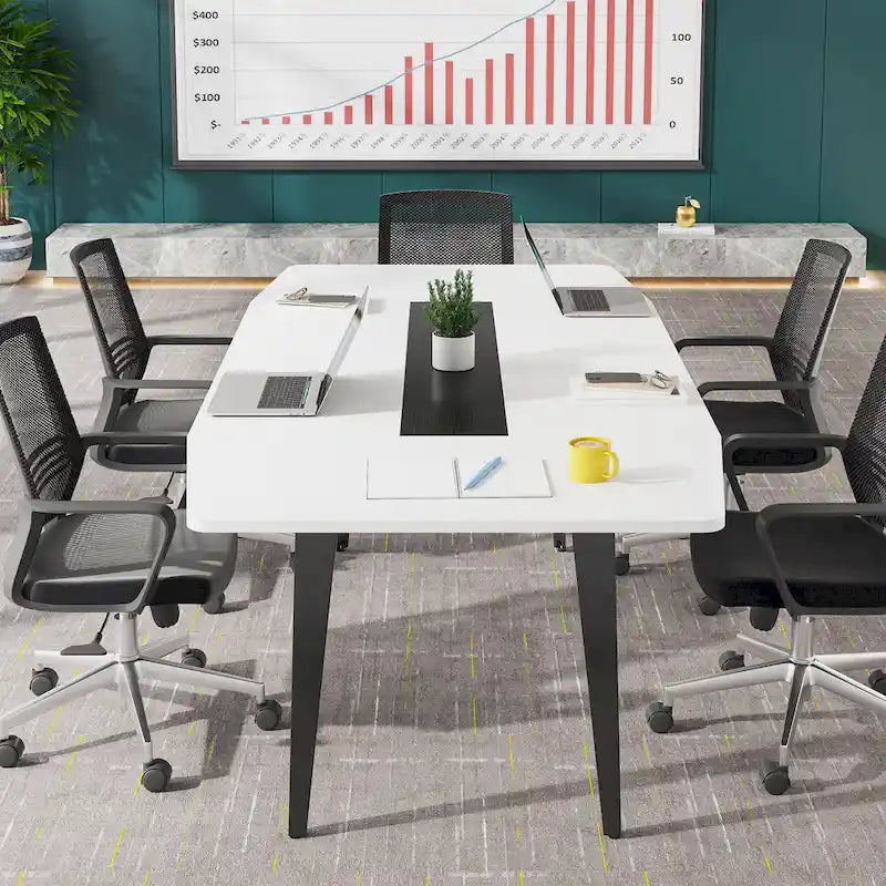 Table de conférence de 6 pieds, Table de réunion en forme de bateau