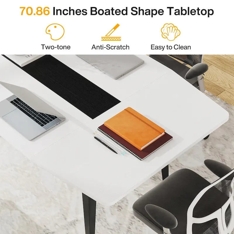 Table de conférence de 6 pieds, Table de réunion en forme de bateau