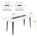 Table de conférence de 6 pieds, Table de réunion en forme de bateau