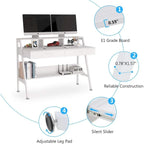 Bureau informatique avec 2 tiroirs et étagère de rangement, support pour écran