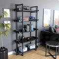 Ganesh Rustic Black Metal 5-Tier Ladder Shelf by 