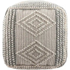 Pouf cube bohème tressé à la main de 45 cm