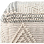 Pouf cube bohème tressé à la main de 45 cm