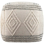 Pouf cube bohème tressé à la main de 45 cm