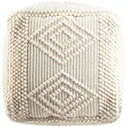 Pouf cube bohème tressé à la main de 45 cm