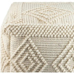 Pouf cube bohème tressé à la main de 45 cm