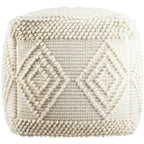 Pouf cube bohème tressé à la main de 45 cm
