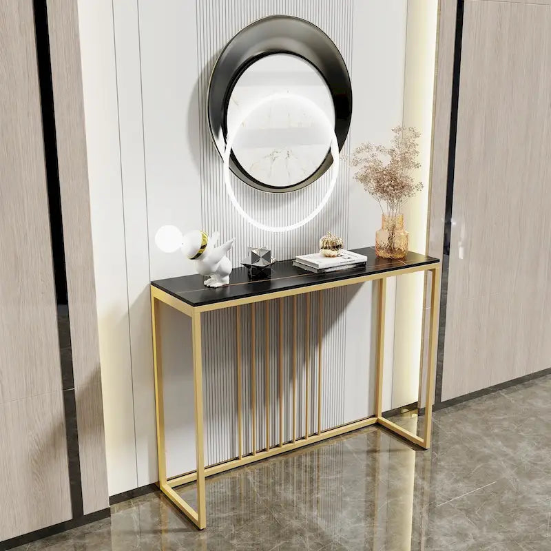 47 Tables consoles longues et étroites en pierre frittée pour entrée ou canapé - L 120 x l 30 x H 80 cm