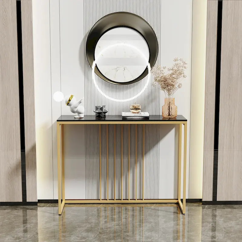 47 Tables consoles longues et étroites en pierre frittée pour entrée ou canapé - L 120 x l 30 x H 80 cm