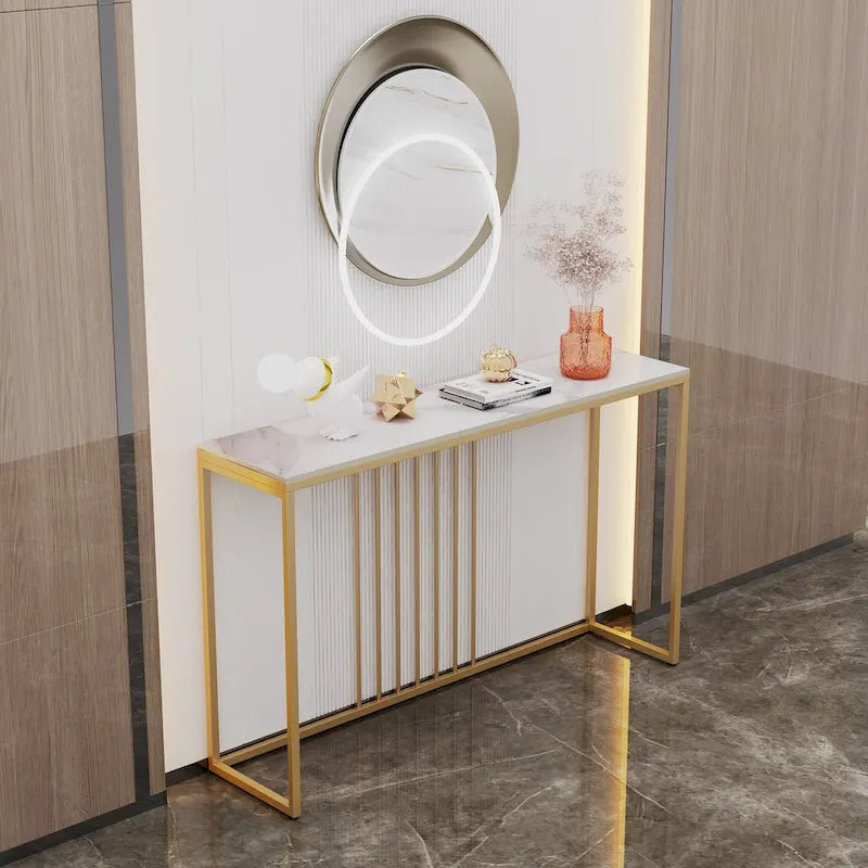 47 Tables consoles longues et étroites en pierre frittée pour entrée ou canapé - L 120 x l 30 x H 80 cm