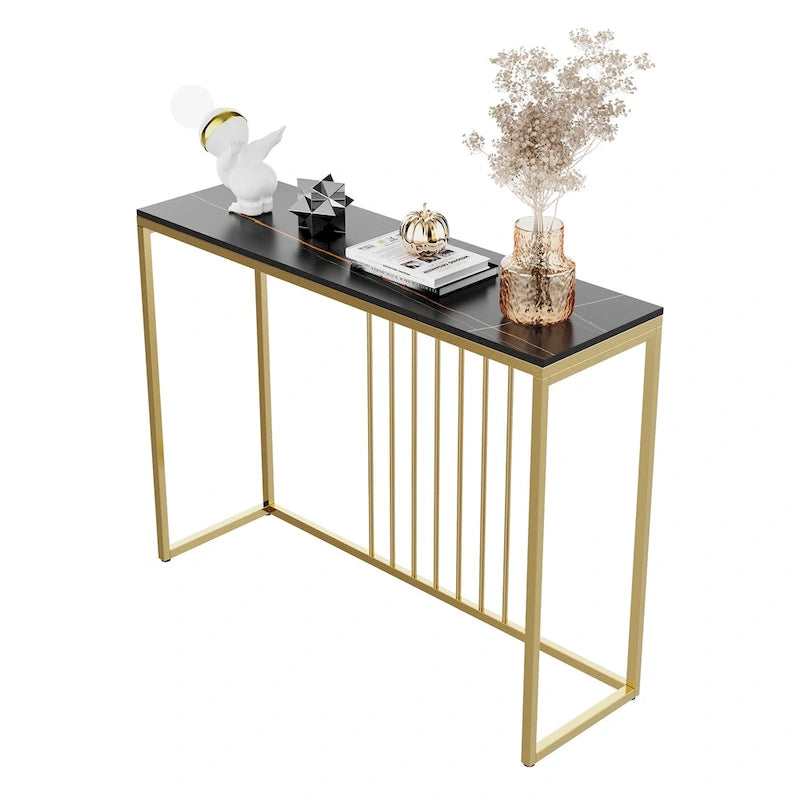 47 Tables consoles longues et étroites en pierre frittée pour entrée ou canapé - L 120 x l 30 x H 80 cm