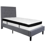 Lit plateforme capitonné et matelas à ressorts ensachés en mousse à mémoire de forme