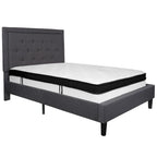 Lit plateforme capitonné et matelas à ressorts ensachés en mousse à mémoire de forme