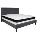 Lit plateforme capitonné et matelas à ressorts ensachés en mousse à mémoire de forme