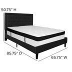 Lit plateforme capitonné et matelas à ressorts ensachés en mousse à mémoire de forme