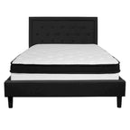 Lit plateforme capitonné et matelas à ressorts ensachés en mousse à mémoire de forme