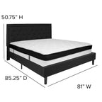 Lit plateforme capitonné et matelas à ressorts ensachés en mousse à mémoire de forme