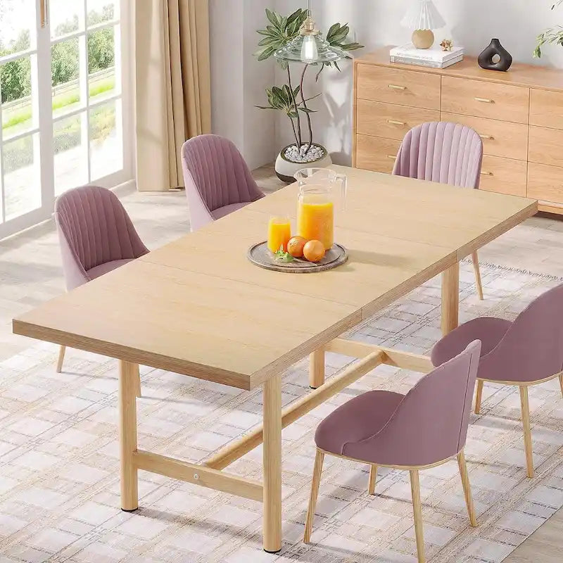 Table de salle à manger de 160 cm, table de salle à manger rectangulaire pour 6 personnes